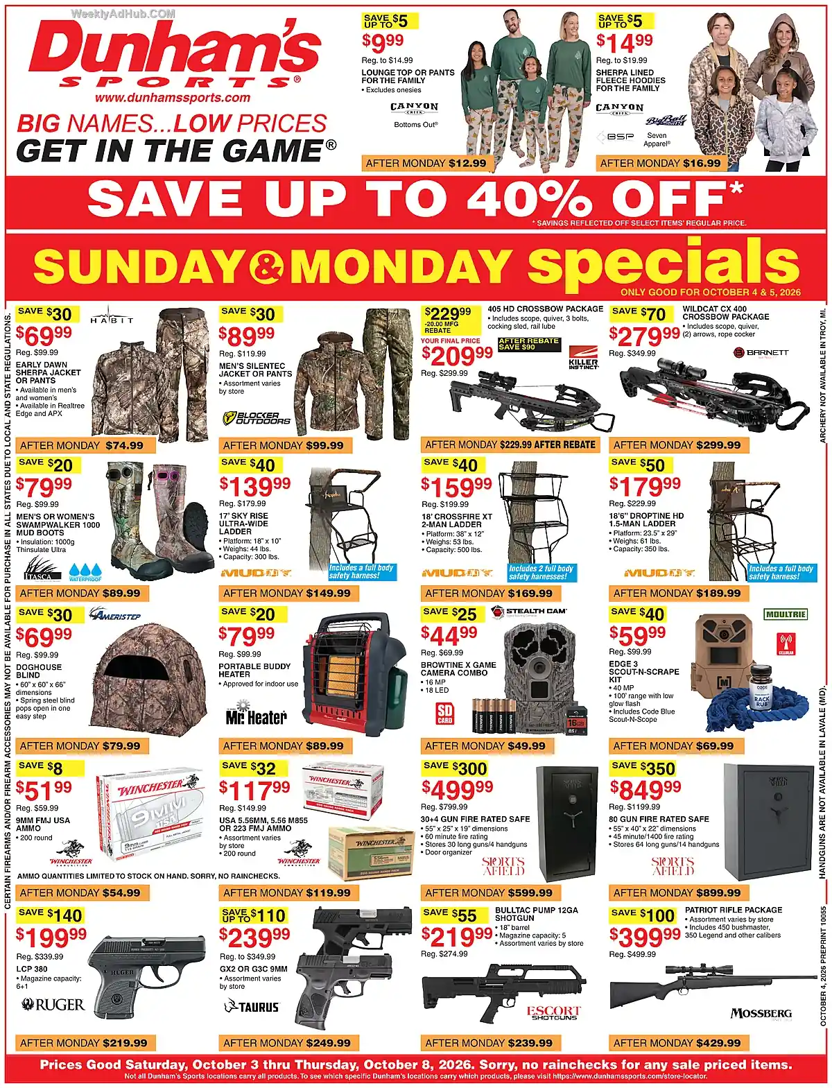 Dunham's Ad This Week (10/3/26 - 10/8/26) - Page 1 Dunham's Ad This Week (10/3/26 - 10/8/26) - Page 1