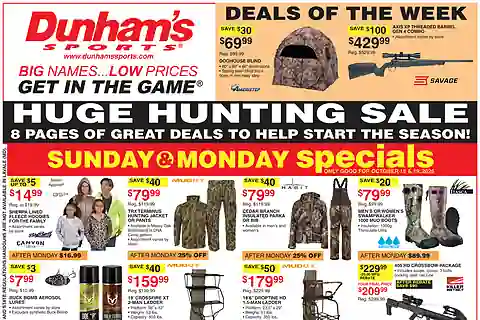 Dunham's Weekly (10/17/26 - 10/22/26) Ad