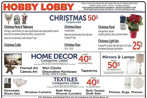 Hobby Lobby Weekly (10/18/26 - 10/24/26) Ad