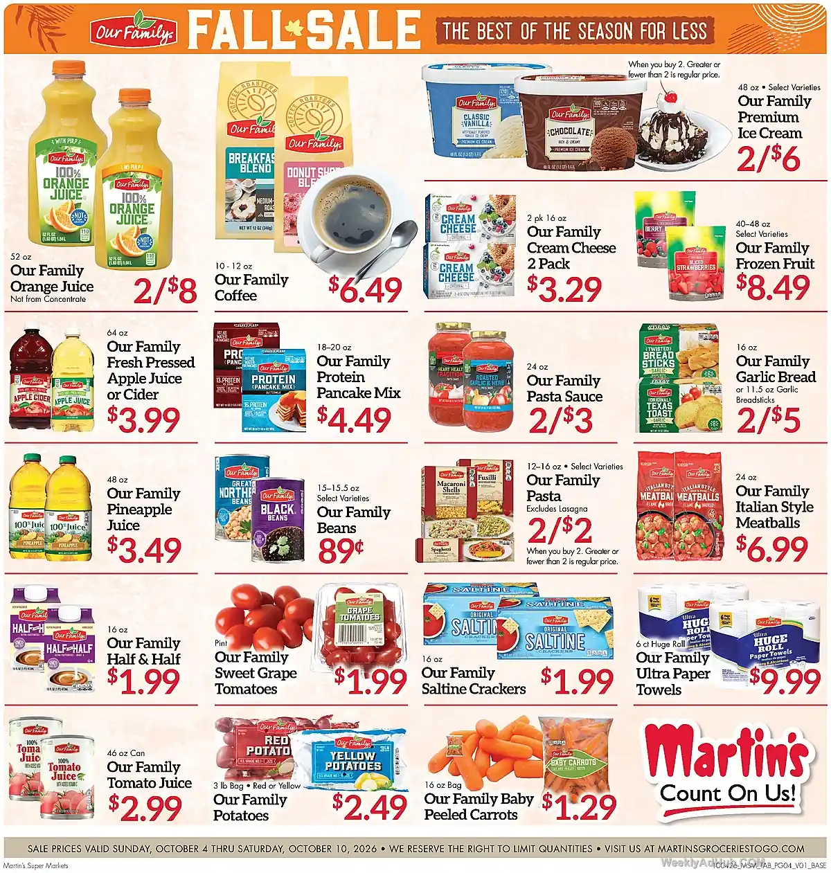 Martins Super Markets Ad This Week (10/4/26 - 10/10/26) - Page 4 Martins Super Markets Ad This Week (10/4/26 - 10/10/26) - Page 4