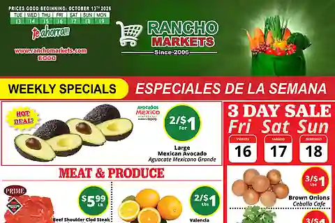 Rancho Markets Foods Ad (10/13/26 - 10/19/26) Weekly Flyer